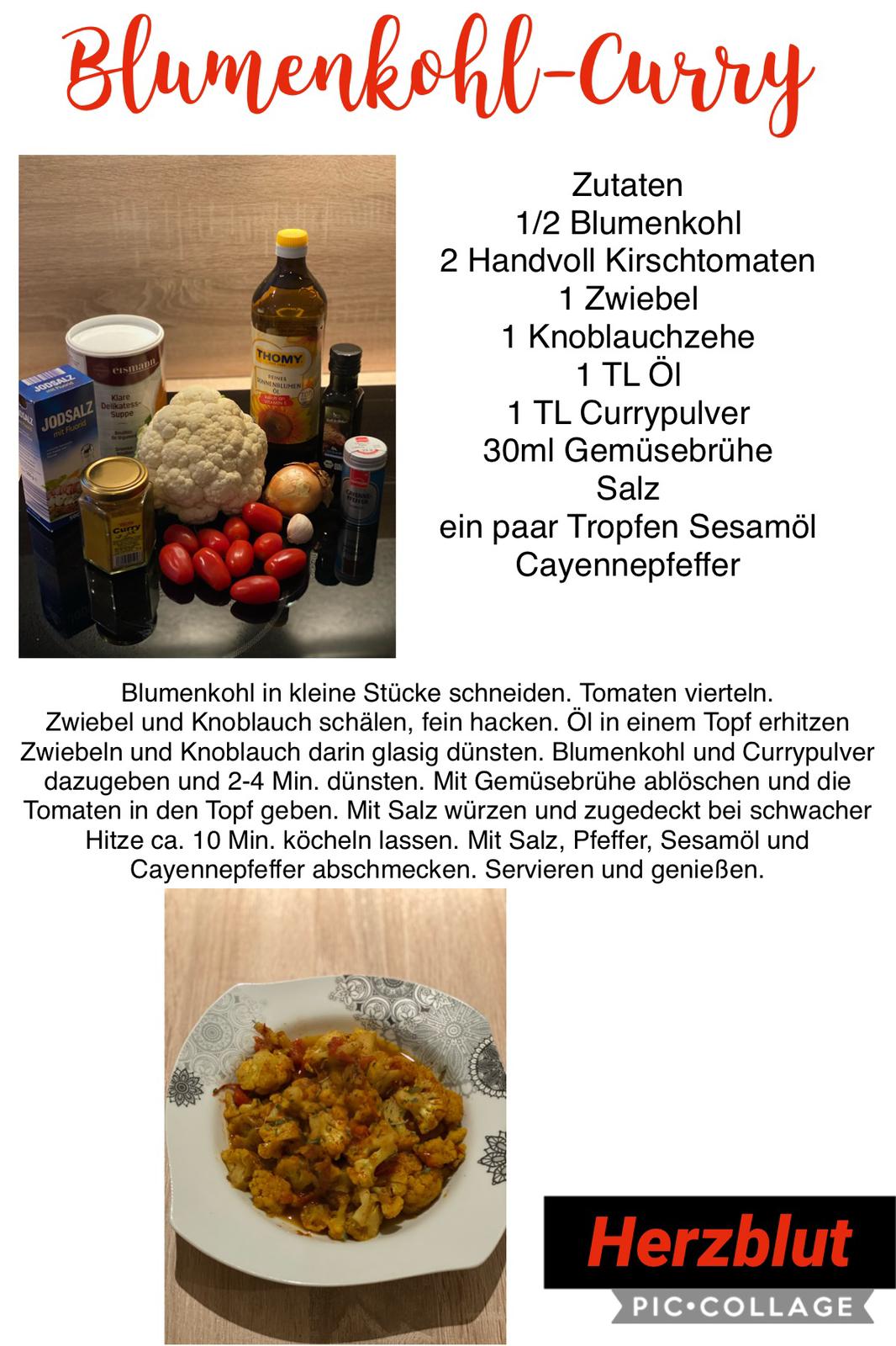 Blumenkohlcurryrez