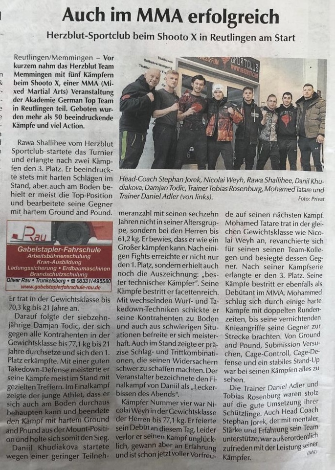 Zeitungsbericht MMA